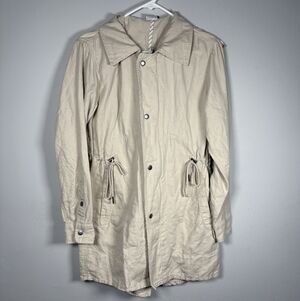 Cabi Cream Utility Jacket Excursion Anorak Linen Cotton Blend Women's Size Small